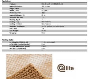 Carpet Pads:Elite Stretch In – 80 oz SBR Rubber Bubble